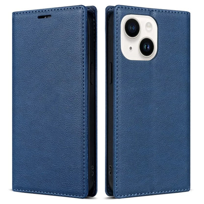 BKS-001 For iPhone 14 Magnetic Case Anti-drop PU Leather Stand Card Holder Cover