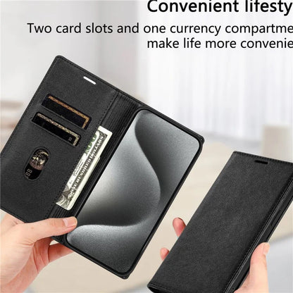 BKS-001 For iPhone 14 Magnetic Case Anti-drop PU Leather Stand Card Holder Cover