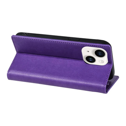 BKS-001 For iPhone 14 Magnetic Case Anti-drop PU Leather Stand Card Holder Cover