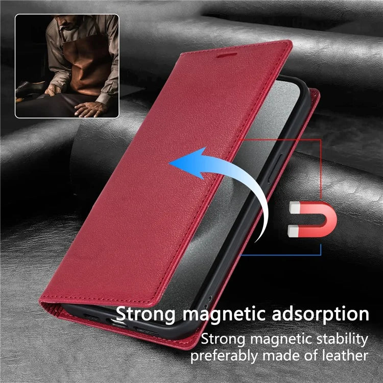 BKS-001 For iPhone 14 Magnetic Case Anti-drop PU Leather Stand Card Holder Cover