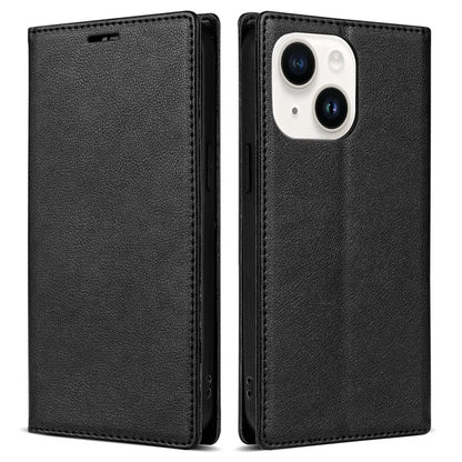 BKS-001 For iPhone 15 Magnetic Case Leather Stand Card Slot Phone Protective Cover