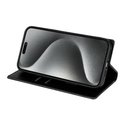 BKS-001 For iPhone 15 Magnetic Case Leather Stand Card Slot Phone Protective Cover