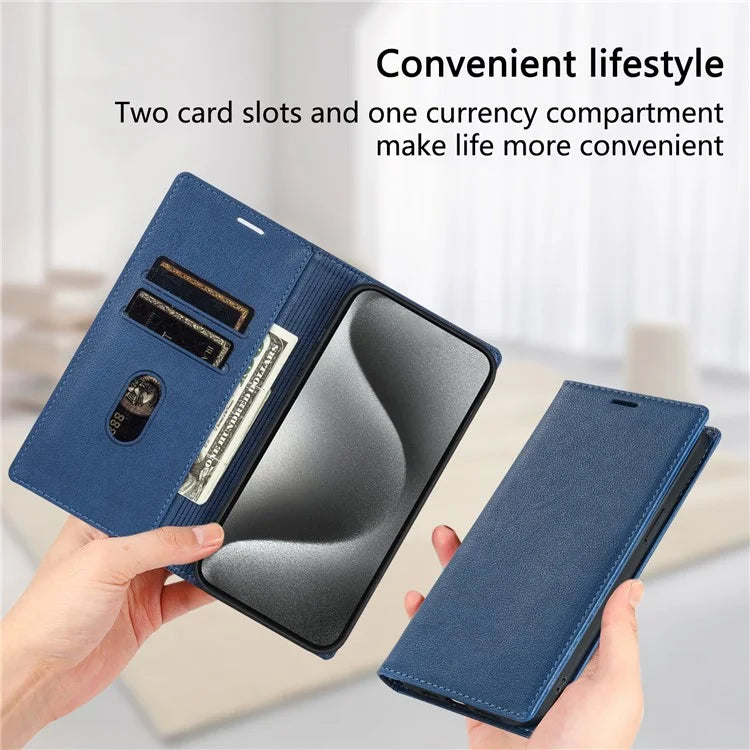 BKS-001 For iPhone 13 Pro Max 6.7 inch Phone Magnetic Case Leather Anti-fall Card Slot Cover
