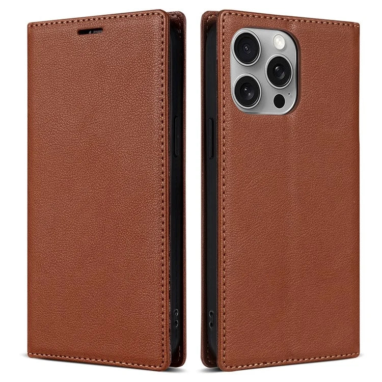 BKS-001 For iPhone 13 Pro Max 6.7 inch Phone Magnetic Case Leather Anti-fall Card Slot Cover