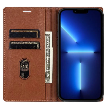 BKS-001 For iPhone 13 Pro Max 6.7 inch Phone Magnetic Case Leather Anti-fall Card Slot Cover