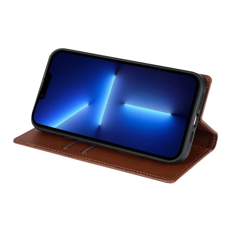 BKS-001 For iPhone 13 Pro Max 6.7 inch Phone Magnetic Case Leather Anti-fall Card Slot Cover