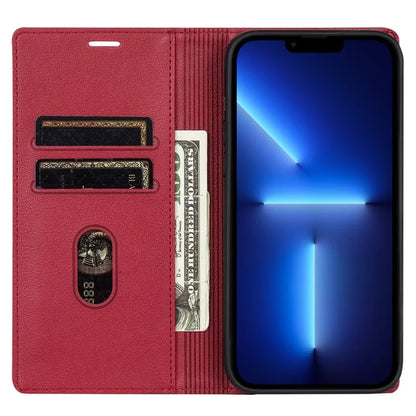 BKS-001 For iPhone 13 Pro Max 6.7 inch Phone Magnetic Case Leather Anti-fall Card Slot Cover