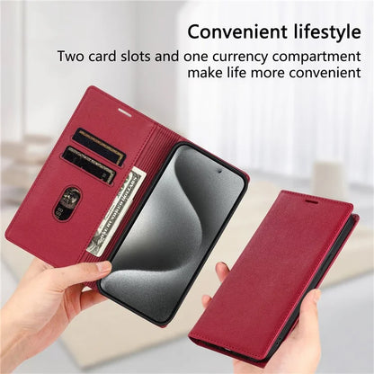 BKS-001 For iPhone 13 Pro Max 6.7 inch Phone Magnetic Case Leather Anti-fall Card Slot Cover