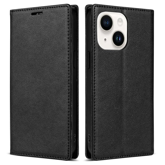 BKS-001 For iPhone 13 6.1 inch Case Leather Stand Card Slot Phone Cover with Magnetic Closure