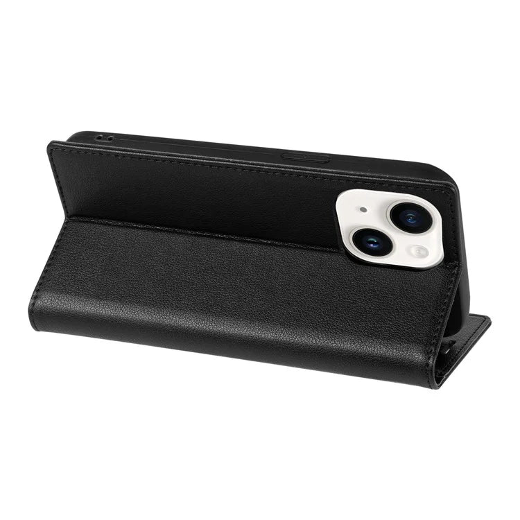 BKS-001 For iPhone 13 6.1 inch Case Leather Stand Card Slot Phone Cover with Magnetic Closure