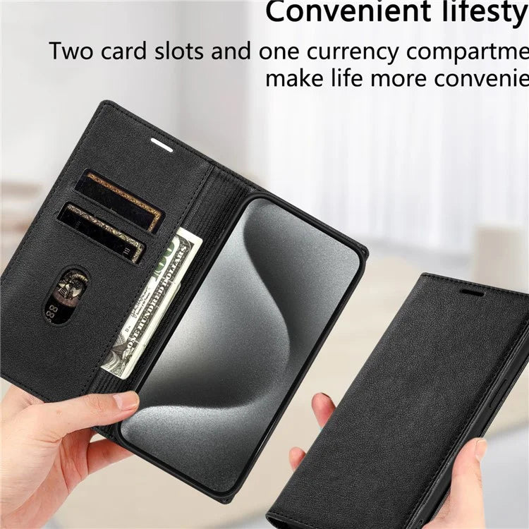 BKS-001 For iPhone 13 6.1 inch Case Leather Stand Card Slot Phone Cover with Magnetic Closure