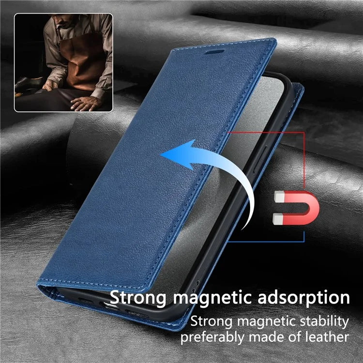 BKS-001 For iPhone 13 6.1 inch Case Leather Stand Card Slot Phone Cover with Magnetic Closure