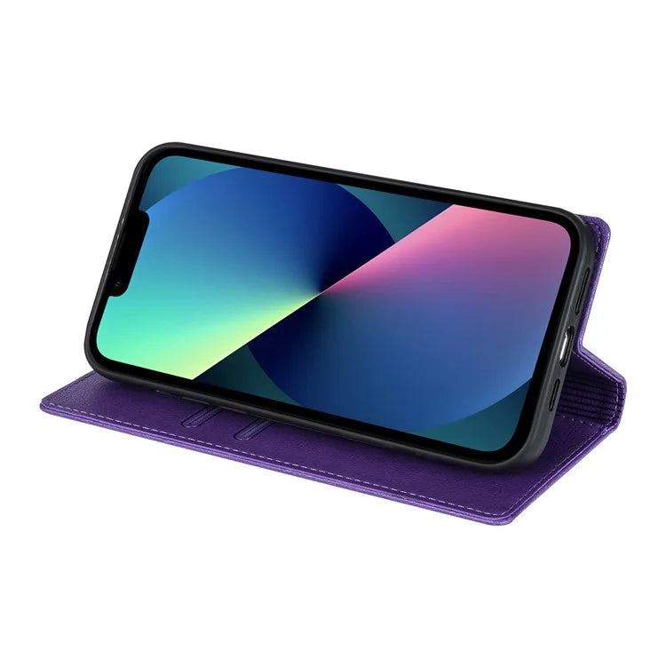 BKS-001 For iPhone 13 6.1 inch Case Leather Stand Card Slot Phone Cover with Magnetic Closure