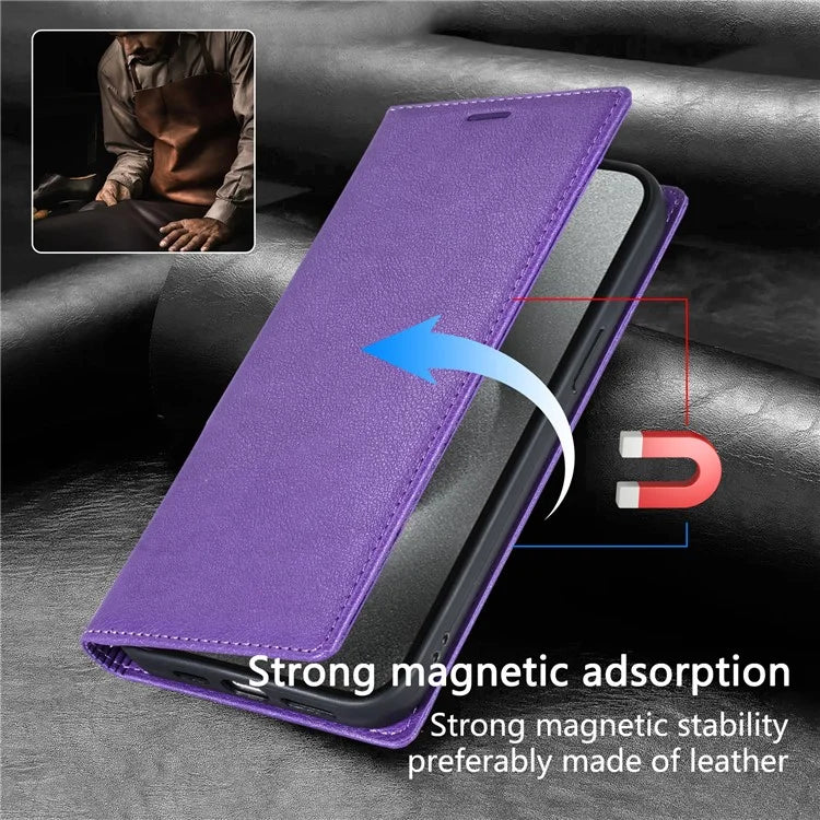 BKS-001 For iPhone 13 6.1 inch Case Leather Stand Card Slot Phone Cover with Magnetic Closure