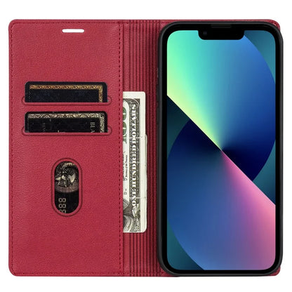 BKS-001 For iPhone 13 6.1 inch Case Leather Stand Card Slot Phone Cover with Magnetic Closure