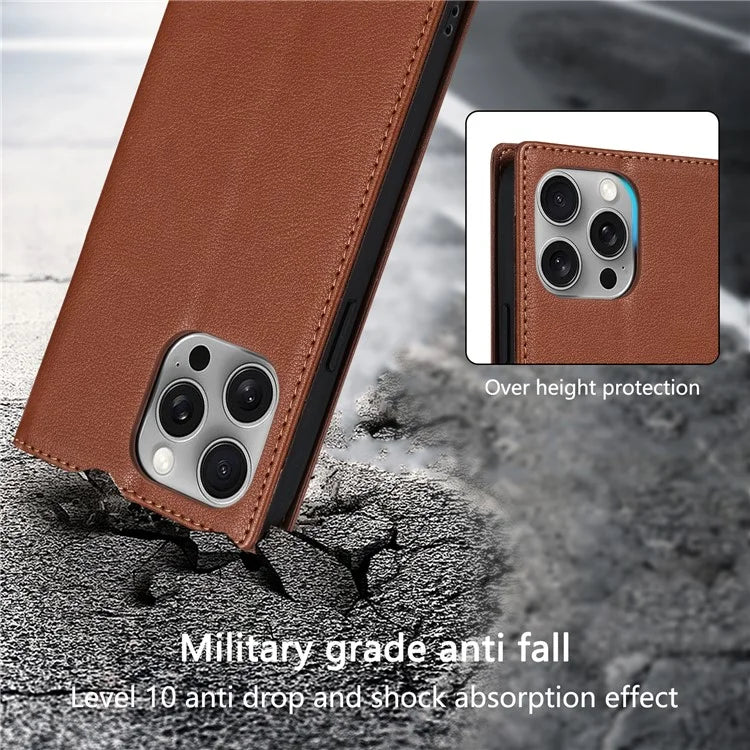 BKS-001 For iPhone 13 Pro 6.1 inch Case PU Leather+TPU Phone Wallet Cover with Magnetic Closure
