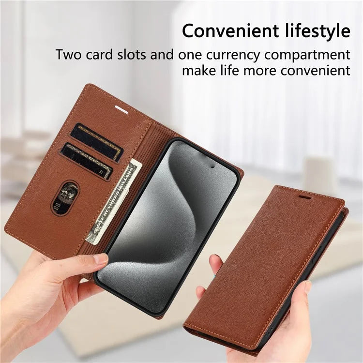 BKS-001 For iPhone 13 Pro 6.1 inch Case PU Leather+TPU Phone Wallet Cover with Magnetic Closure