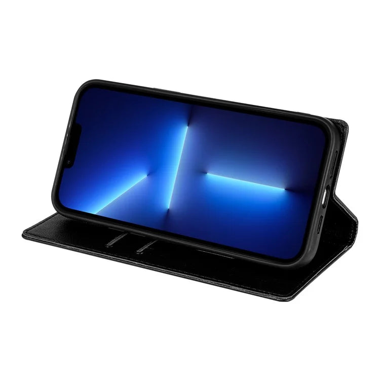 BKS-001 For iPhone 13 Pro 6.1 inch Case PU Leather+TPU Phone Wallet Cover with Magnetic Closure