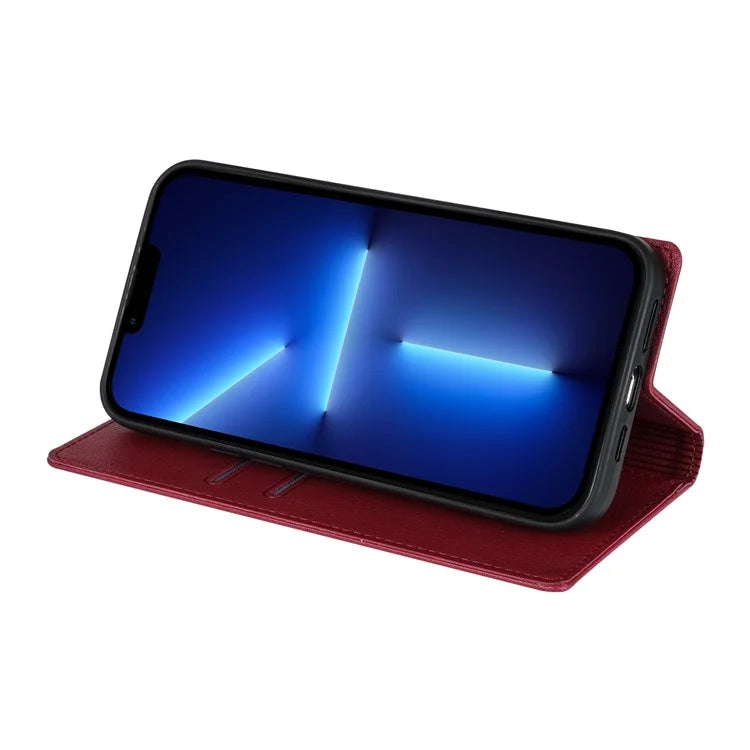 BKS-001 For iPhone 13 Pro 6.1 inch Case PU Leather+TPU Phone Wallet Cover with Magnetic Closure