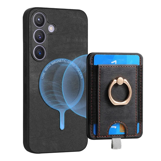 D7 For Samsung Galaxy S24+ Case Detachable Card Bag Phone Kickstand Cover