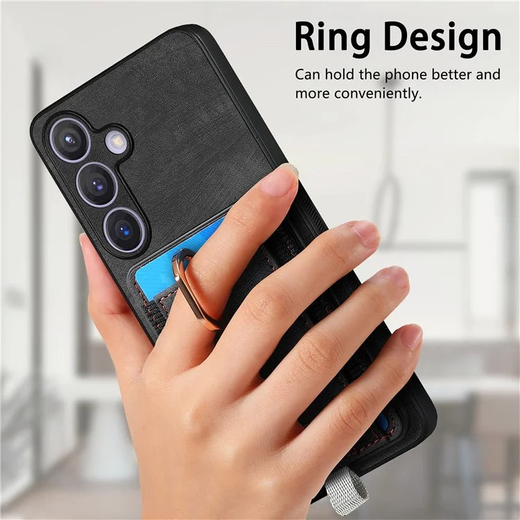 D7 For Samsung Galaxy S24+ Case Detachable Card Bag Phone Kickstand Cover