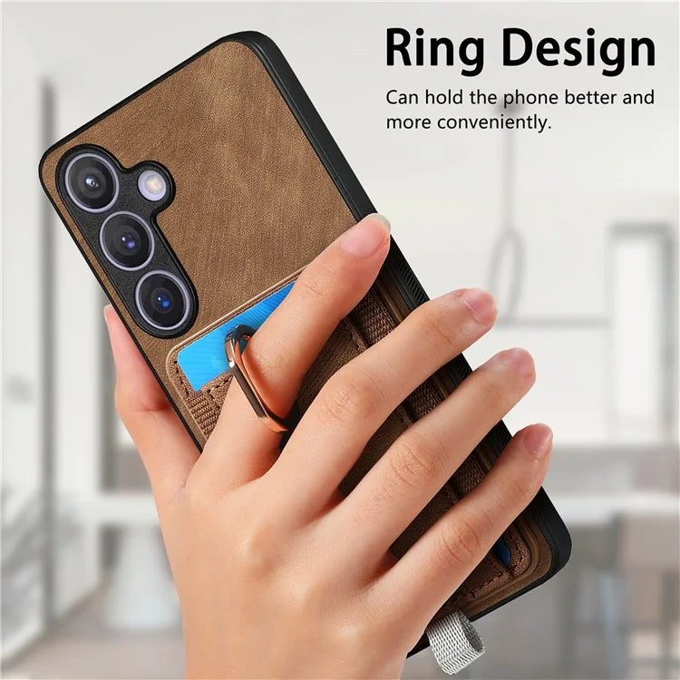 D7 For Samsung Galaxy S24+ Case Detachable Card Bag Phone Kickstand Cover