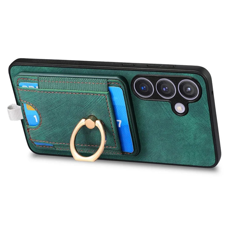 D7 For Samsung Galaxy S24+ Case Detachable Card Bag Phone Kickstand Cover