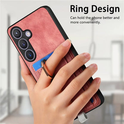 D7 For Samsung Galaxy S24+ Case Detachable Card Bag Phone Kickstand Cover