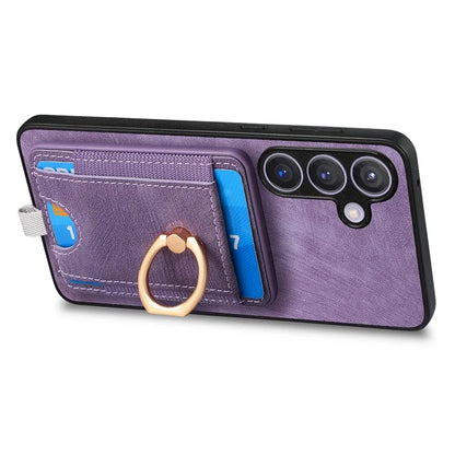 D7 For Samsung Galaxy S24+ Case Detachable Card Bag Phone Kickstand Cover