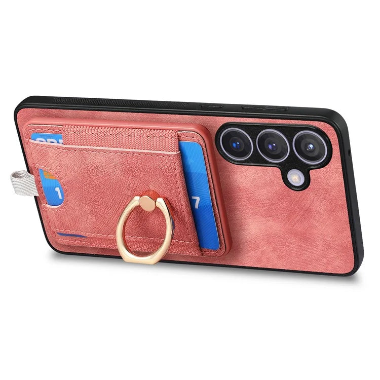 D7 For Samsung Galaxy S24 Kickstand Case Detachable Magnetic Card Holder Phone Cover