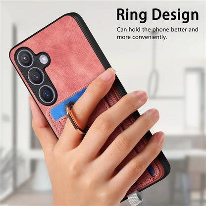 D7 For Samsung Galaxy S24 Kickstand Case Detachable Magnetic Card Holder Phone Cover