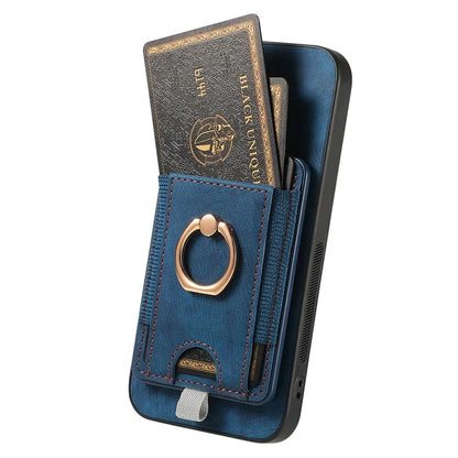 D7 For Samsung Galaxy S24 Kickstand Case Detachable Magnetic Card Holder Phone Cover