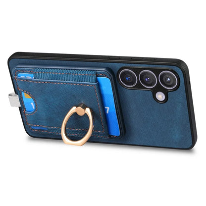 D7 For Samsung Galaxy S24 Kickstand Case Detachable Magnetic Card Holder Phone Cover