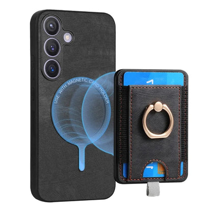 D7 For Samsung Galaxy S24 Kickstand Case Detachable Magnetic Card Holder Phone Cover