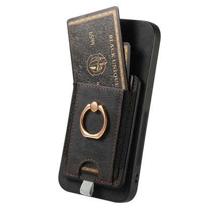 D7 For Samsung Galaxy S24 Kickstand Case Detachable Magnetic Card Holder Phone Cover