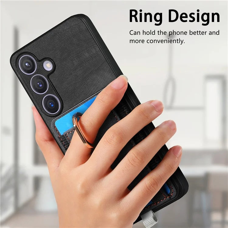 D7 For Samsung Galaxy S24 Kickstand Case Detachable Magnetic Card Holder Phone Cover
