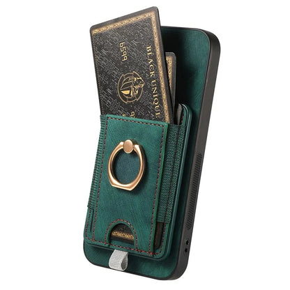 D7 For Samsung Galaxy S24 Kickstand Case Detachable Magnetic Card Holder Phone Cover