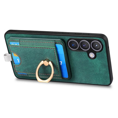 D7 For Samsung Galaxy S24 Kickstand Case Detachable Magnetic Card Holder Phone Cover