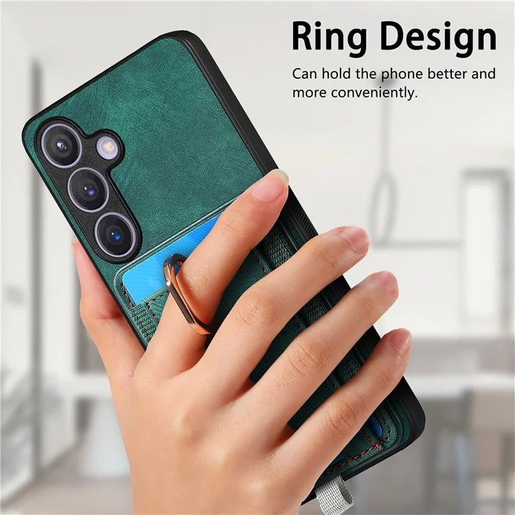 D7 For Samsung Galaxy S24 Kickstand Case Detachable Magnetic Card Holder Phone Cover