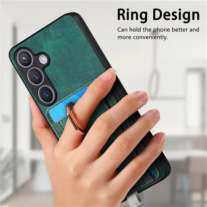 D7 For Samsung Galaxy S24 Kickstand Case Detachable Magnetic Card Holder Phone Cover
