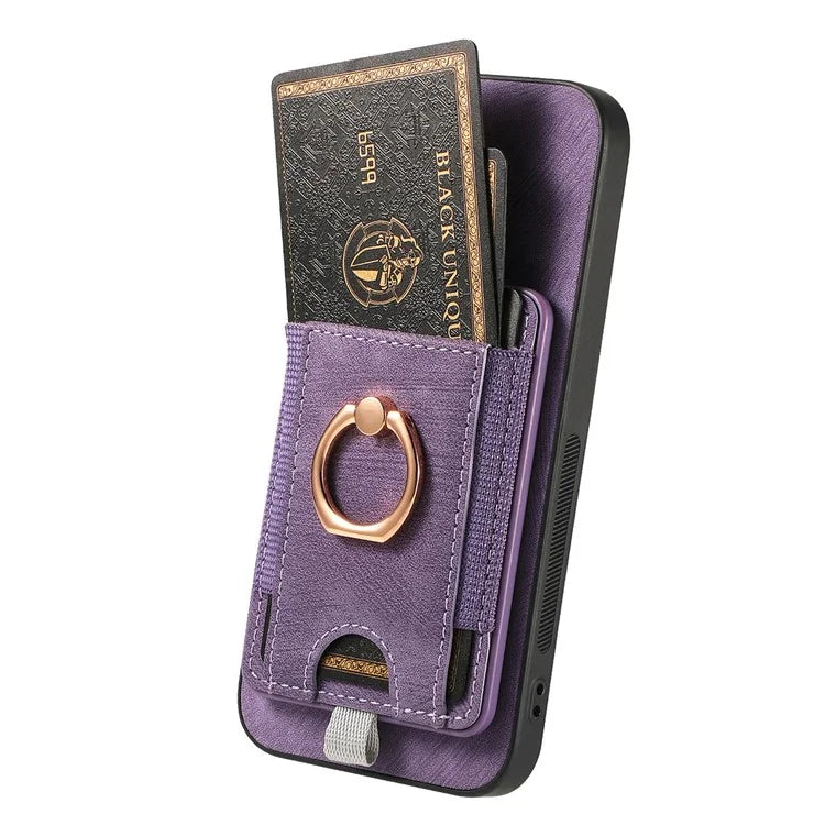 D7 For Samsung Galaxy S24 Kickstand Case Detachable Magnetic Card Holder Phone Cover