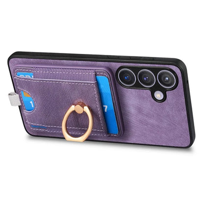 D7 For Samsung Galaxy S24 Kickstand Case Detachable Magnetic Card Holder Phone Cover