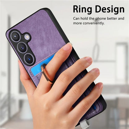 D7 For Samsung Galaxy S24 Kickstand Case Detachable Magnetic Card Holder Phone Cover