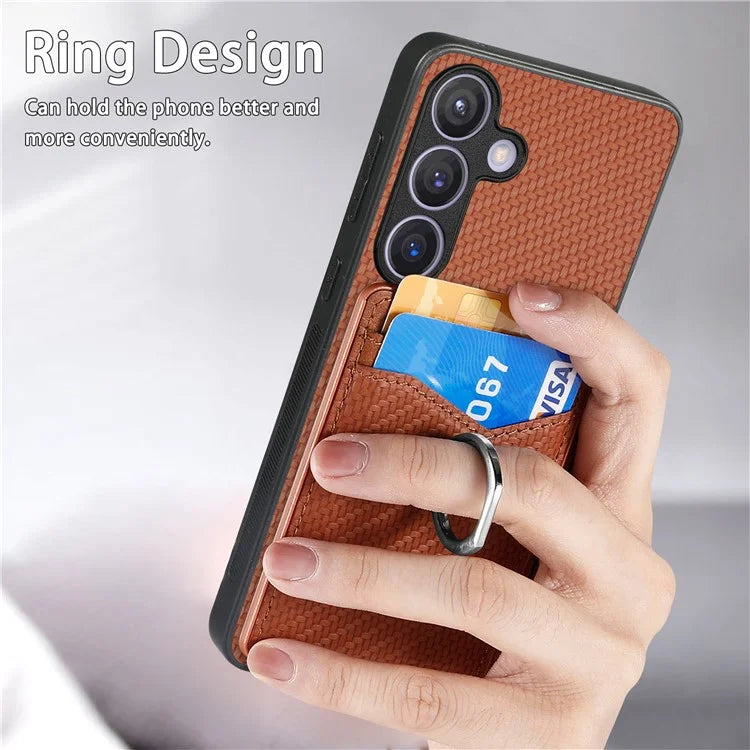 C1-8 For Samsung Galaxy S24+ Case Ring Kickstand Card Holder Phone Cover