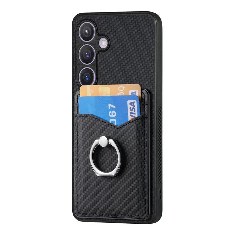 C1-8 For Samsung Galaxy S24+ Case Ring Kickstand Card Holder Phone Cover