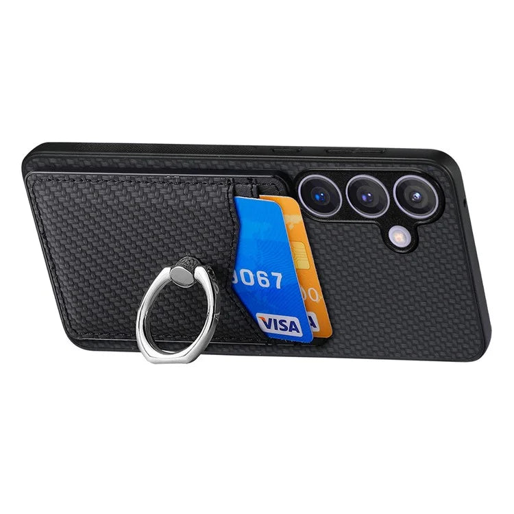C1-8 For Samsung Galaxy S24+ Case Ring Kickstand Card Holder Phone Cover
