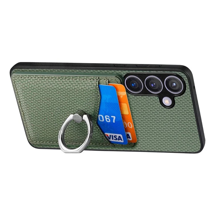 C1-8 For Samsung Galaxy S24+ Case Ring Kickstand Card Holder Phone Cover