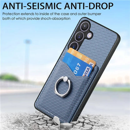 C1-8 For Samsung Galaxy S24+ Case Ring Kickstand Card Holder Phone Cover