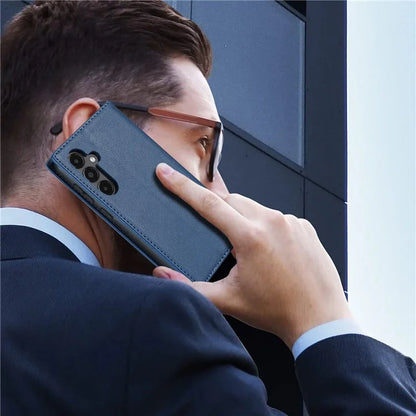 BKS-001 For Samsung Galaxy A15 5G Leather Case Magnetic Auto-absorbed Phone Cover