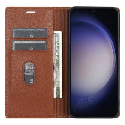 BKS-001 For Samsung Galaxy A15 5G Leather Case Magnetic Auto-absorbed Phone Cover